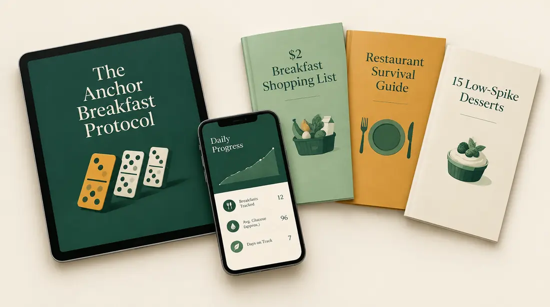 Product mockup: the guide on a tablet, the Anchor App on a phone, and the three bonus guides